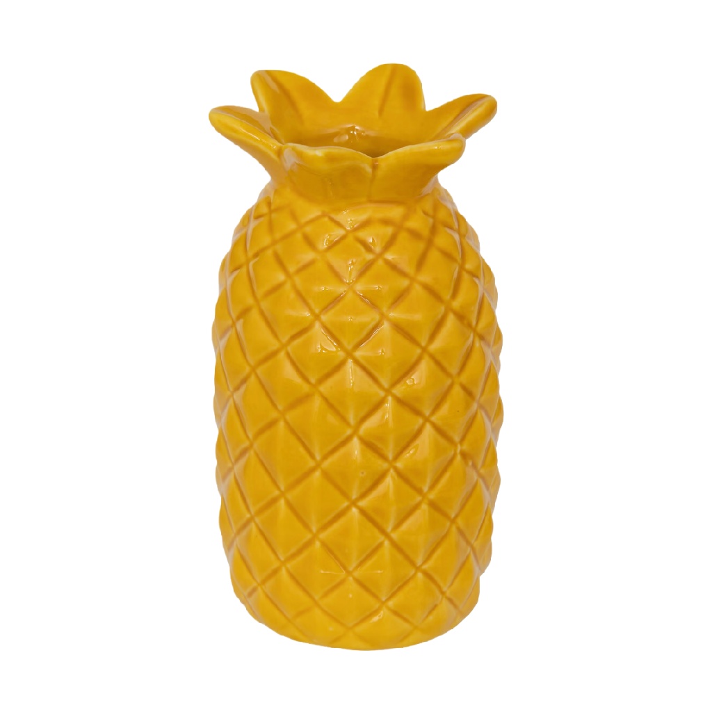 Jarrón decorativo de cerámica amarilla con forma de piña-nancyangel.shop