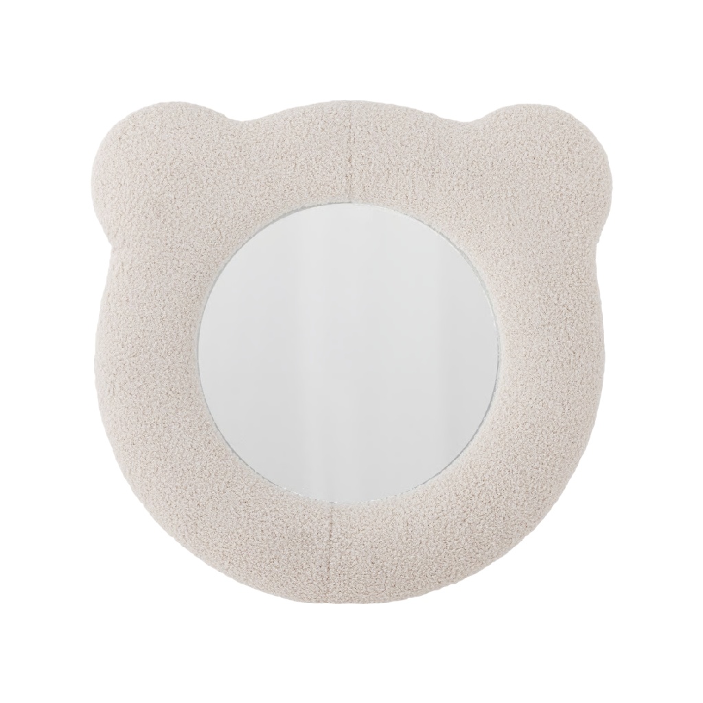Espejo infantil decorativo de pared con marco textil en forma de oso (14 in)-nancyangel.shop