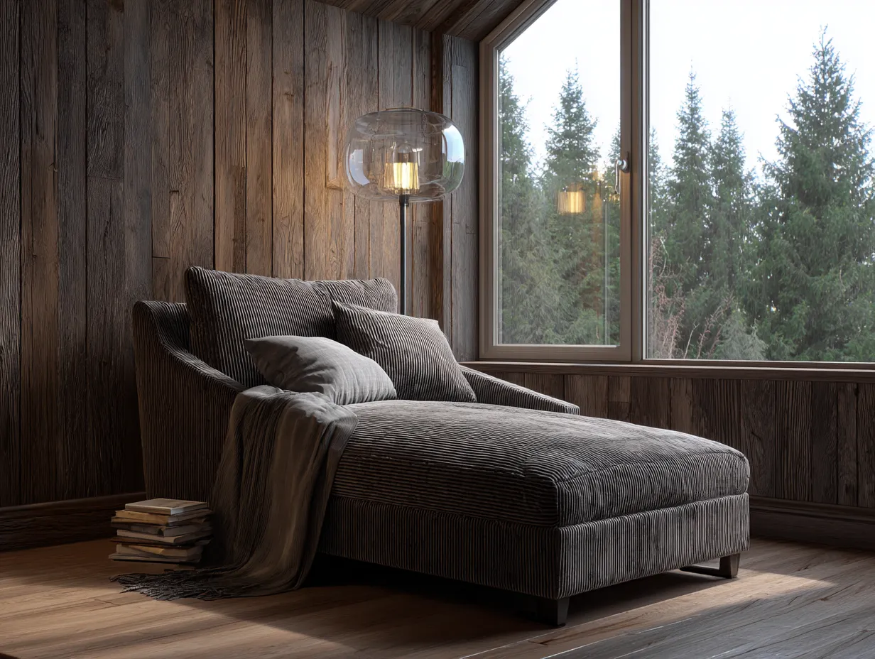 Chaise longue-tissu-176x78x74 cm-gris foncé-style contemporain-Homigoden