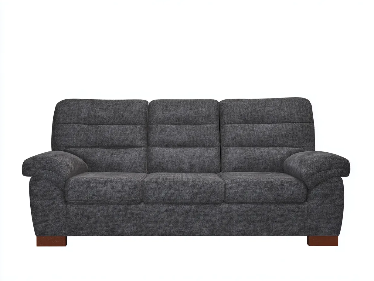 Canapé 3 places-tissu-228x94x86 cm-gris foncé-style contemporain-Homigoden