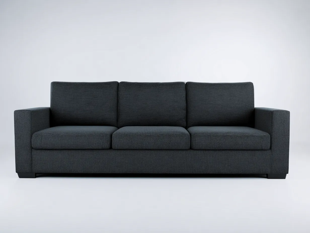 Canapé 3 places-tissu-228x94x86 cm-gris foncé-style minimaliste-Homigoden