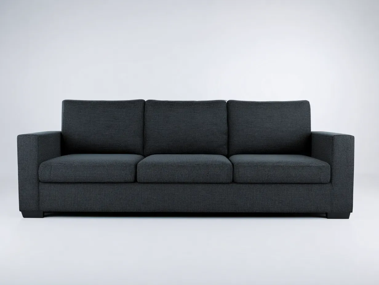 Canapé 3 places-tissu-228x94x86 cm-gris foncé-style minimaliste-Homigoden