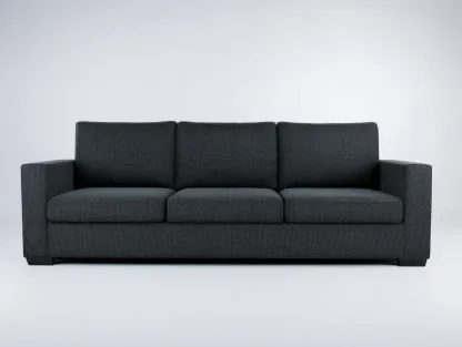 Canapé 3 places-tissu-228x94x86 cm-gris foncé-style minimaliste-Homigoden