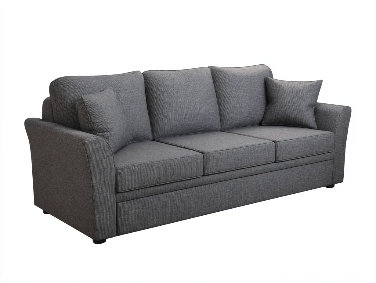 Canapé 3 places-tissu-236x96x82 cm-gris foncé-style moderne-Homigoden