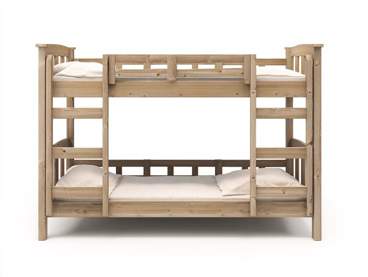 Lits superposés - bois massif - 204x101x162 cm - bois naturel - style épuré naturel-Cottamyhome