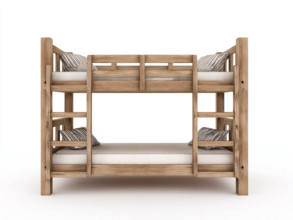 Lits superposés - bois massif - 206x100x164 cm - bois naturel - style naturel contemporain-Cottamyhome