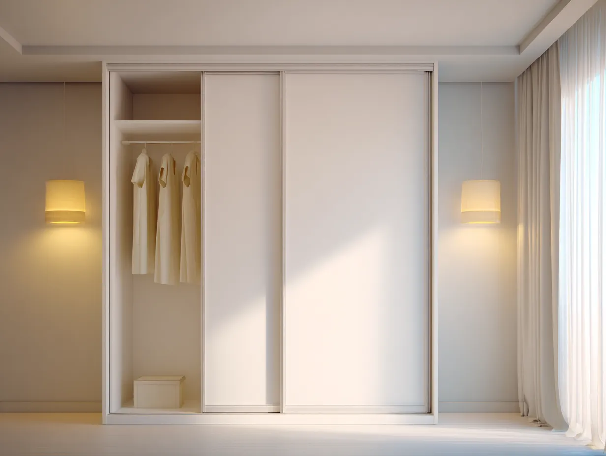 Armoire - bois-métal - 220x65x230 cm - blanc - style contemporain-Cottamyhome