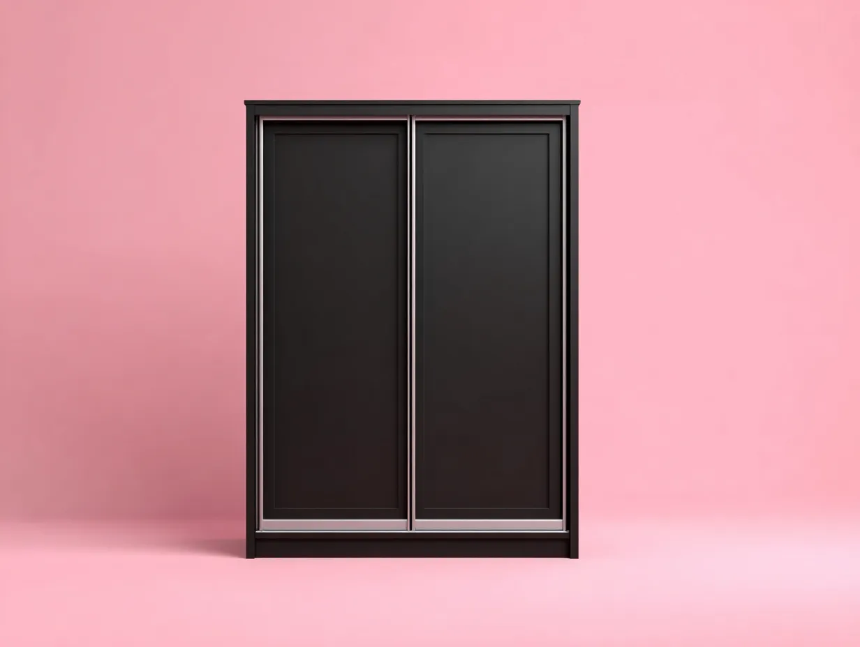 Armoire - bois-métal - 118x59x198 cm - noir - style minimaliste-Cottamyhome