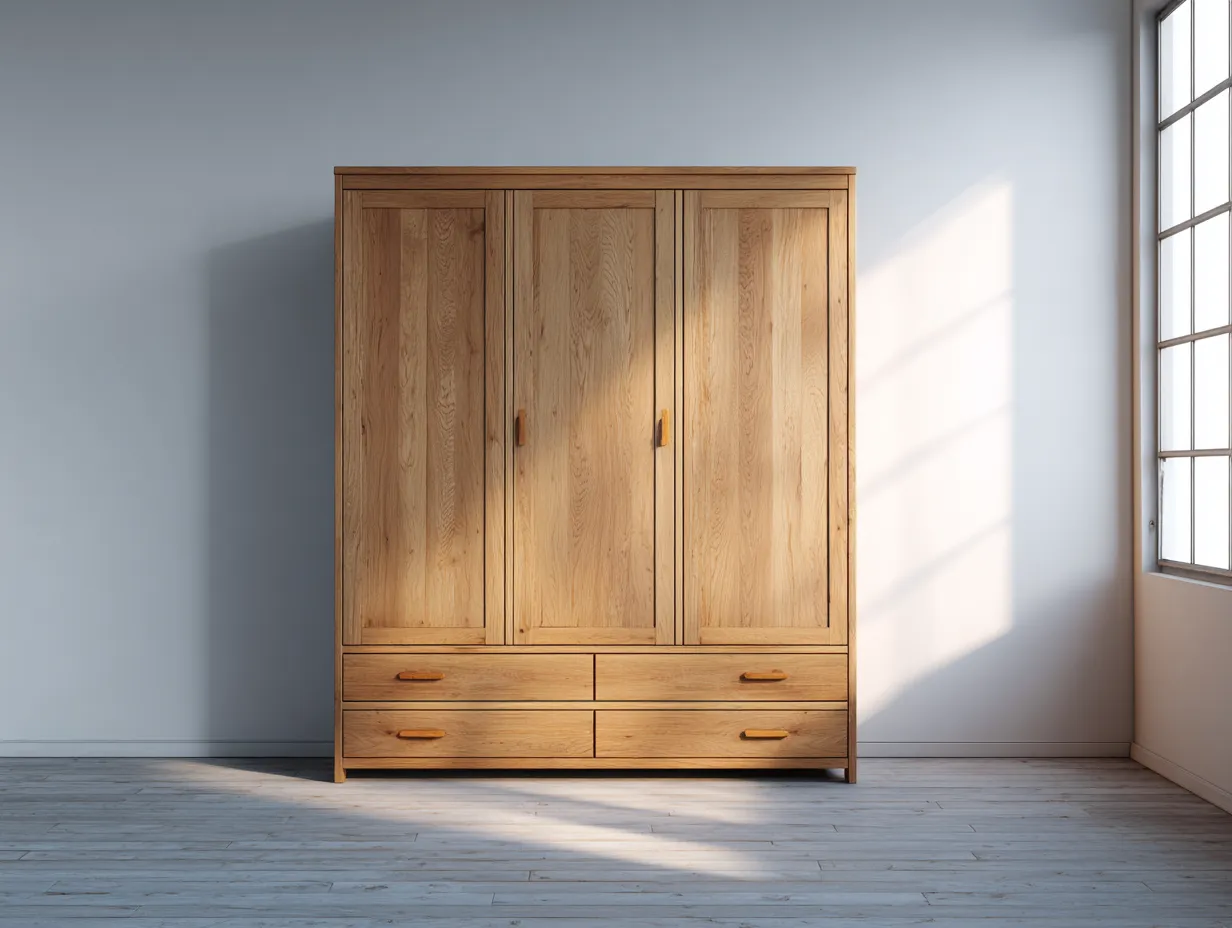 Armoire - bois - 132x58x202 cm - marron - style moderne-Cottamyhome