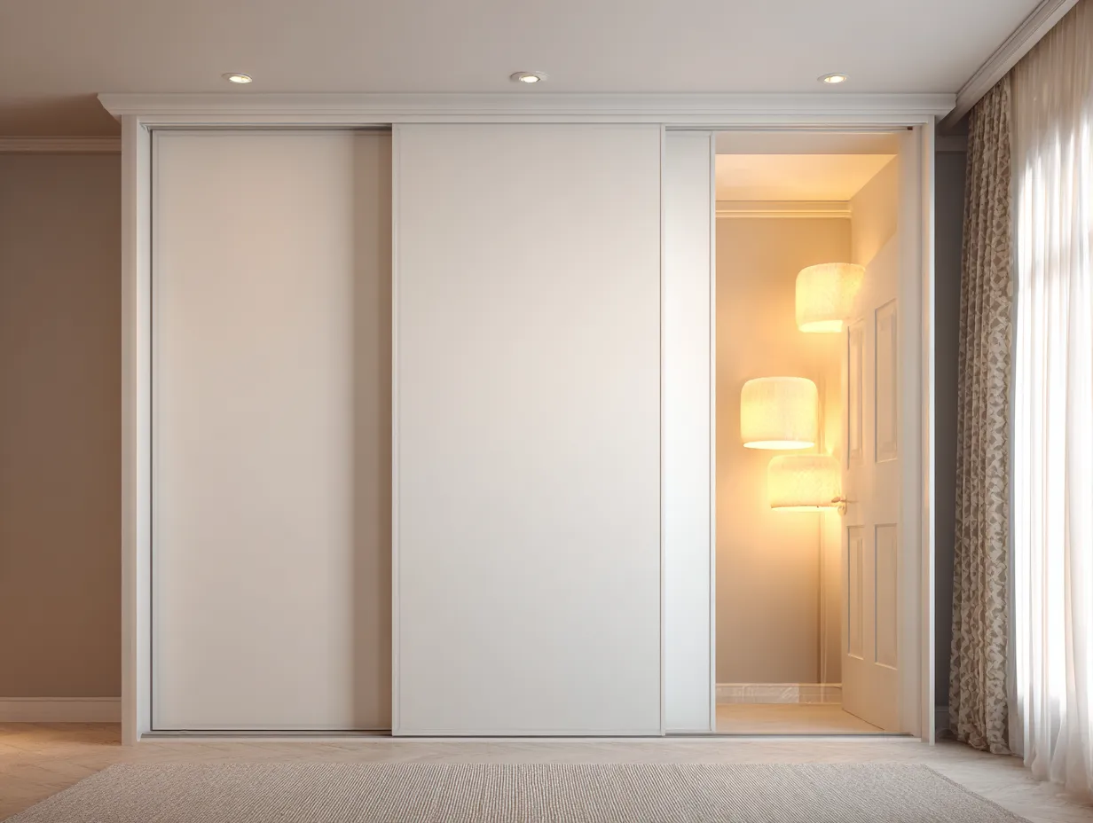 Armoire - bois-métal - 240x65x225 cm - blanc - style contemporain-Cottamyhome