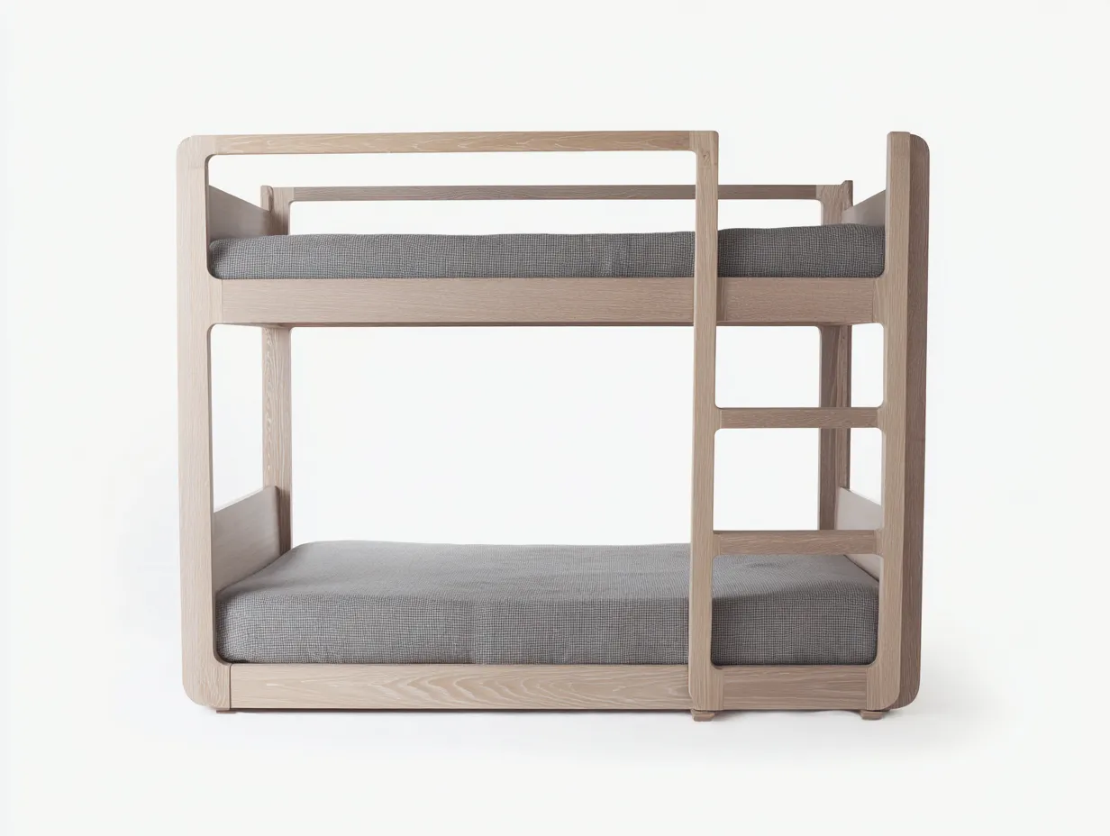 Lits superposés - bois massif - 203x100x160 cm - chêne clair - style moderne minimaliste-Cottamyhome