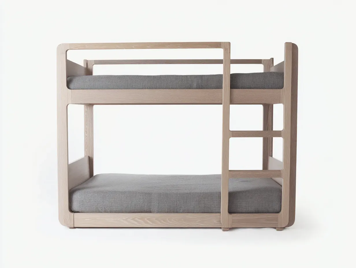 Lits superposés - bois massif - 203x100x160 cm - chêne clair - style moderne minimaliste-Cottamyhome