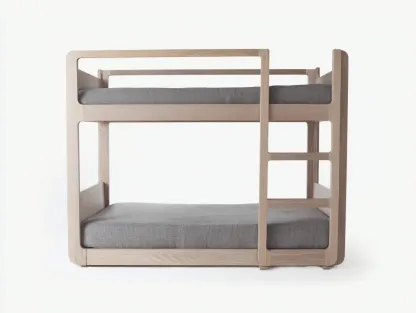 Lits superposés - bois massif - 203x100x160 cm - chêne clair - style moderne minimaliste-Cottamyhome