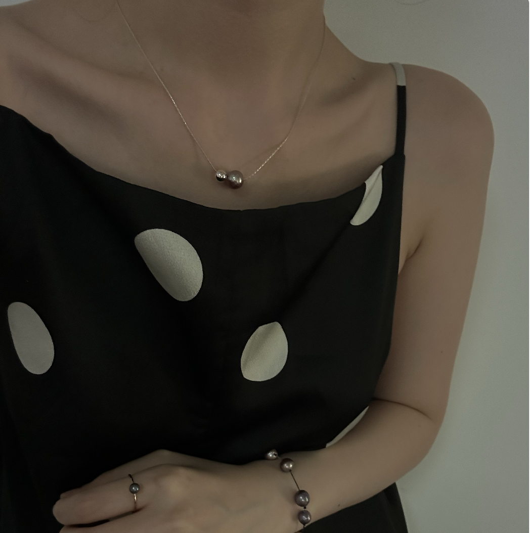 Silver grape necklace