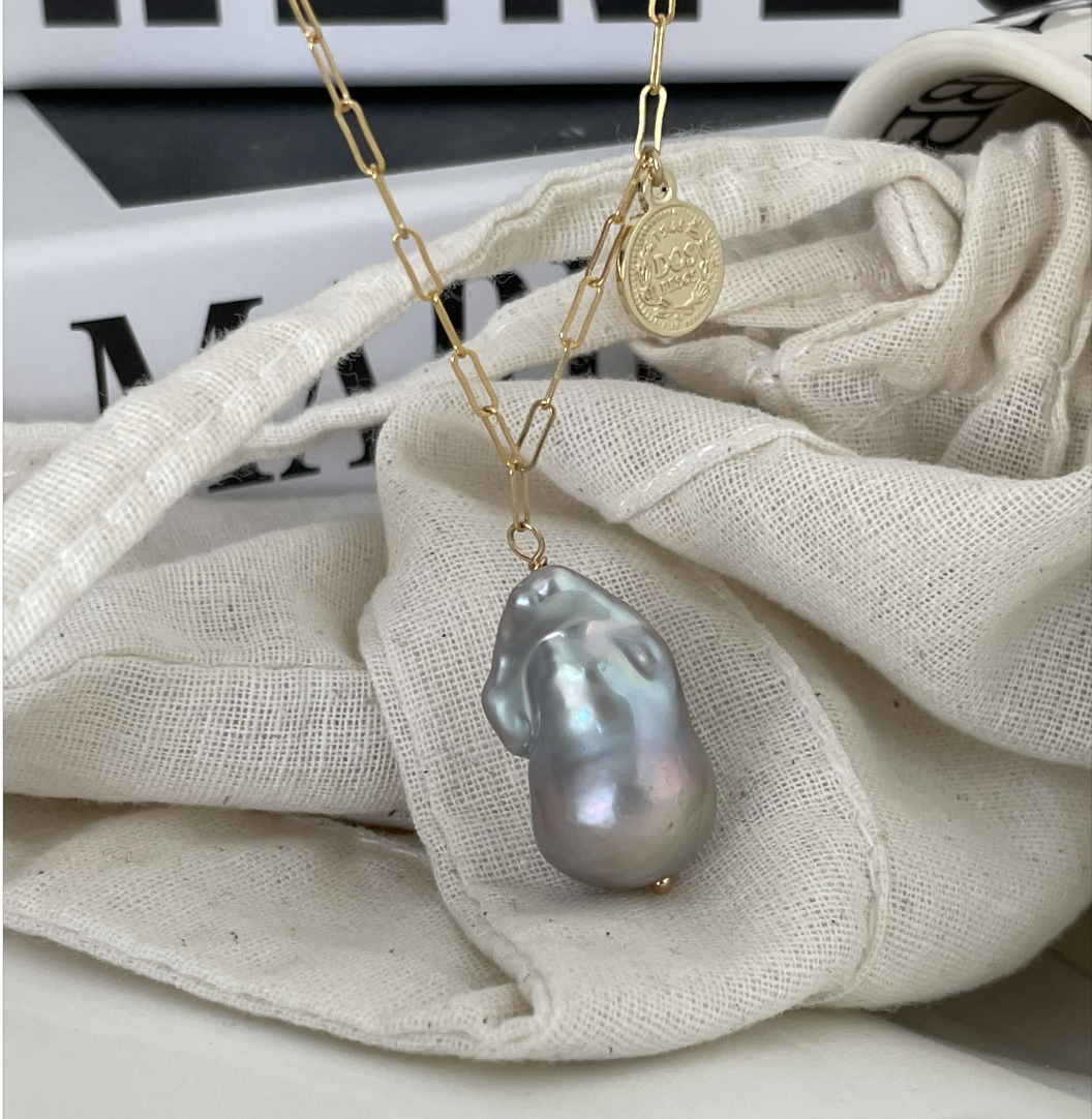 Grey Baroque necklace