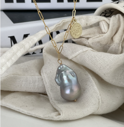 Grey Baroque necklace