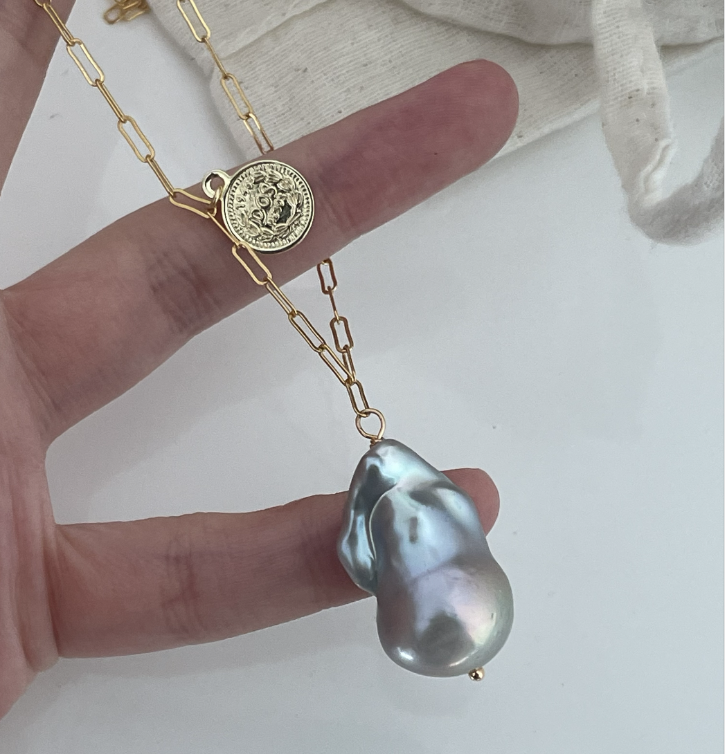 Grey Baroque necklace