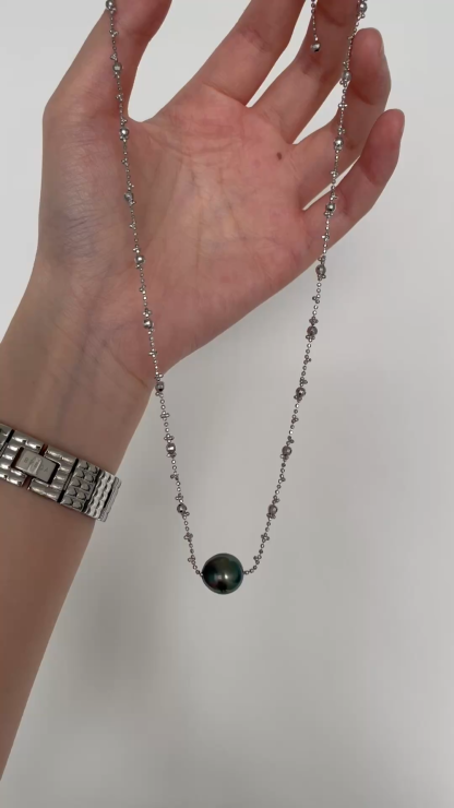 All-over sterling silver Tahitian fairy necklace