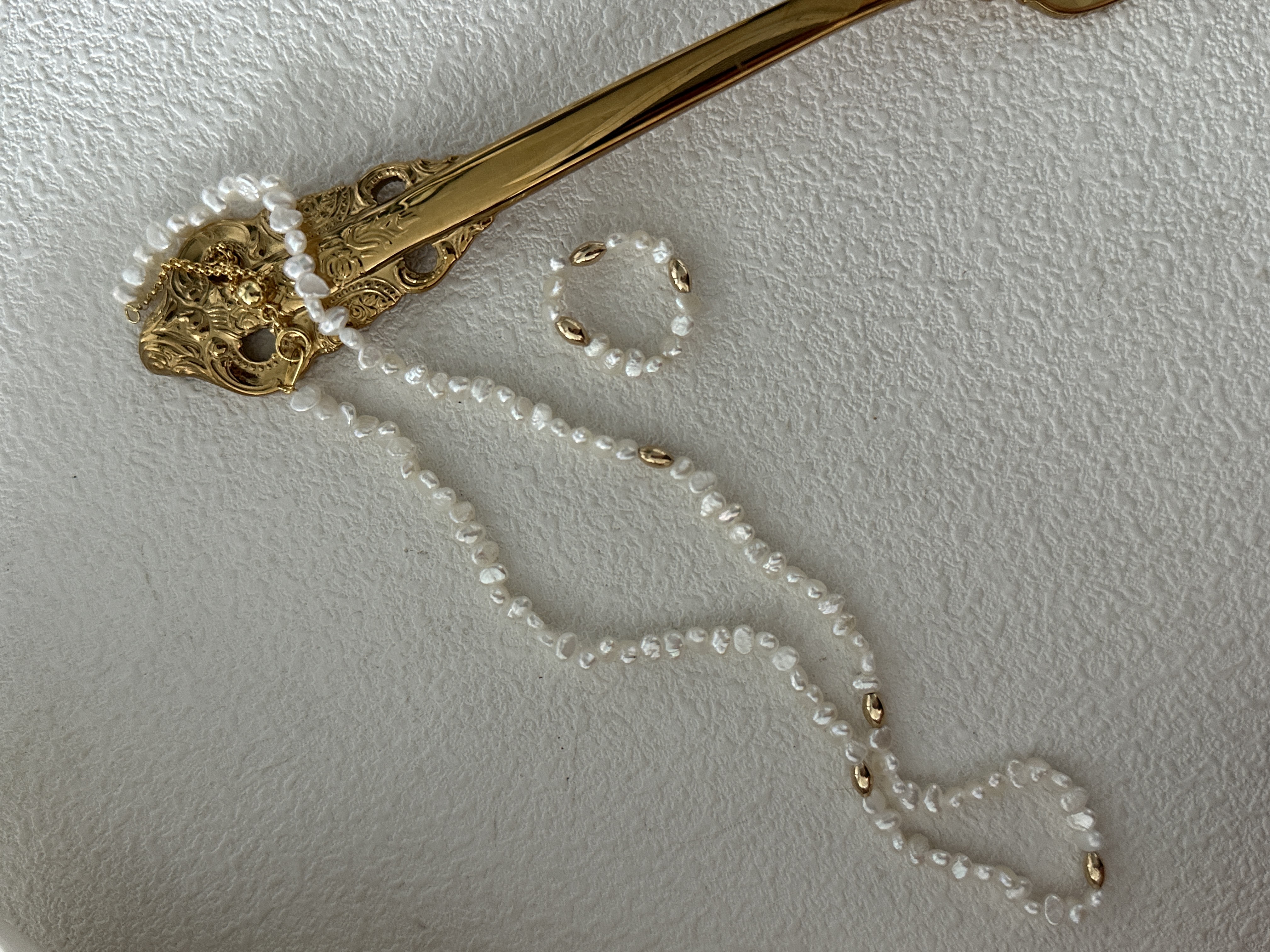 Mini baby gold bead necklace