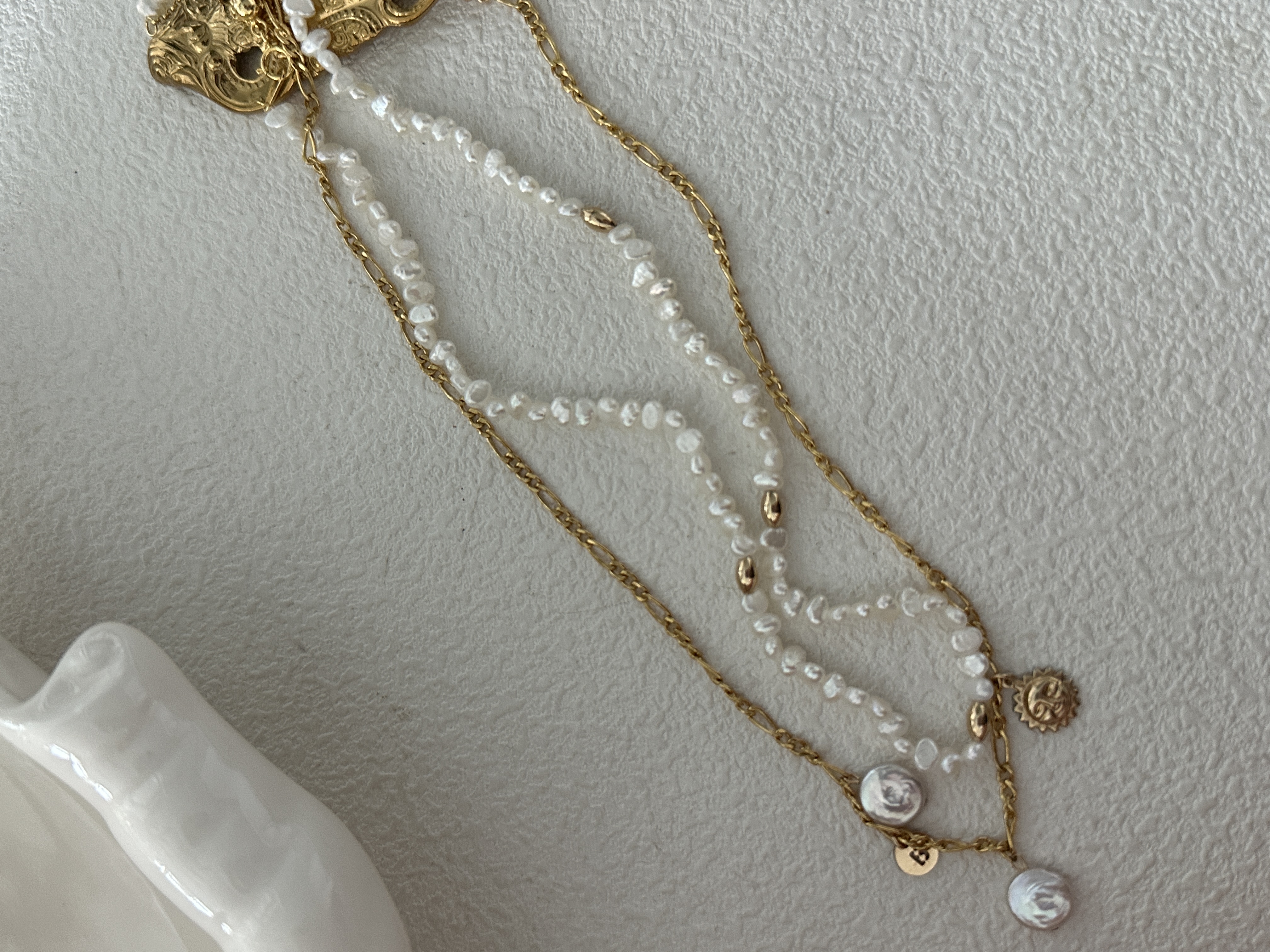 Mini baby gold bead necklace