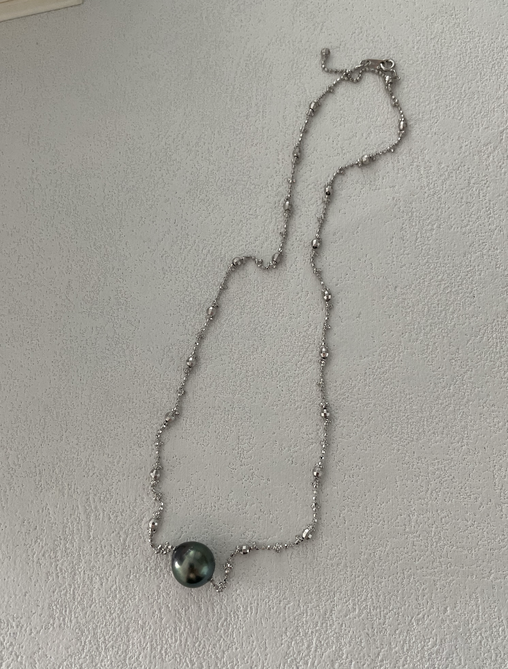 All-over sterling silver Tahitian fairy necklace