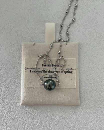 All-over sterling silver Tahitian fairy necklace