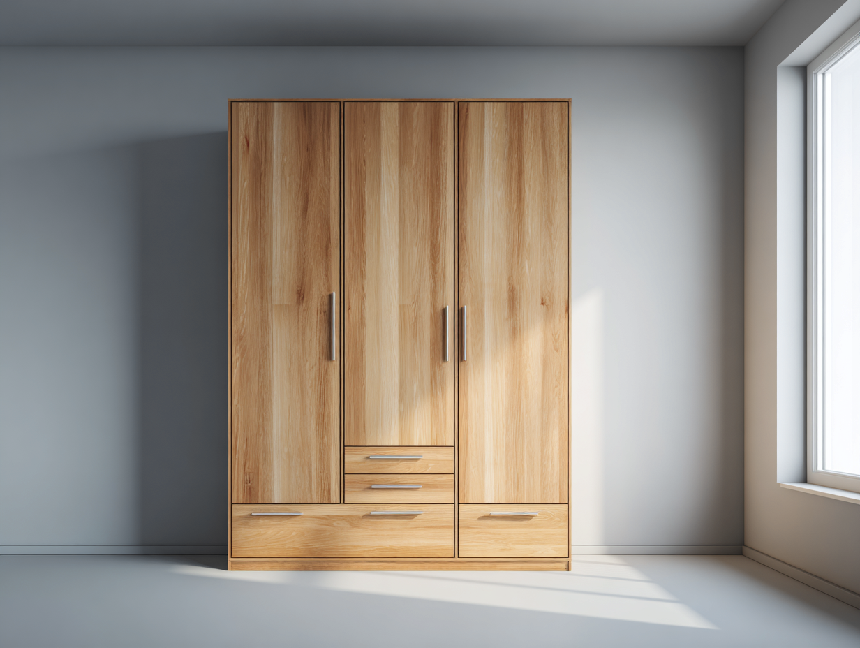 Armario-madera-170x57x210 cm-marrón-estilo moderno-Habitatsta