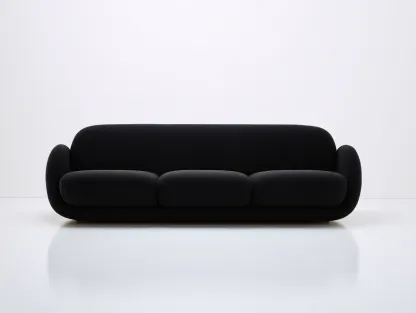 3 Seater Sofa 205×90×72 cm - Black - for living room