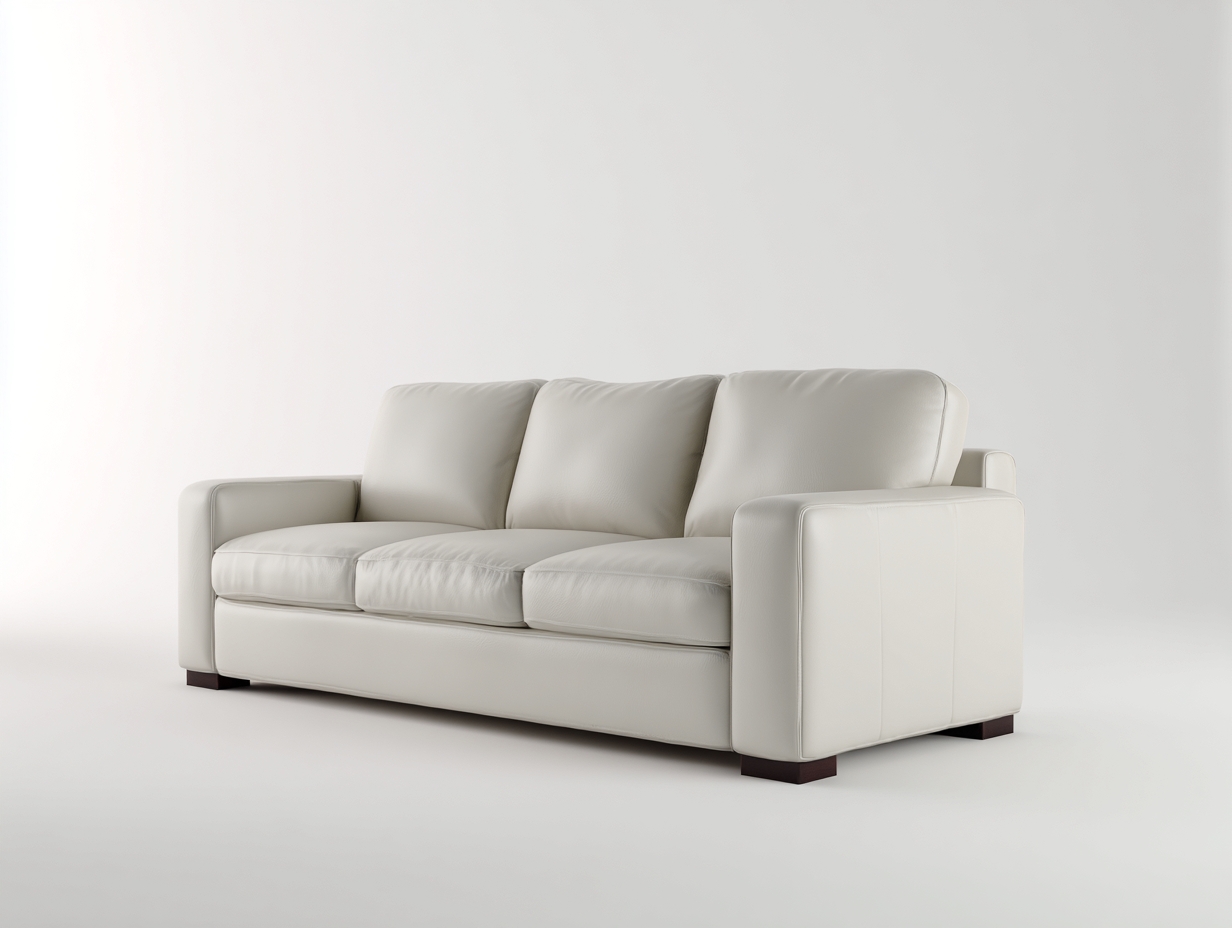 3 Seater Sofa 220×92×76 cm - Light beige - for living room