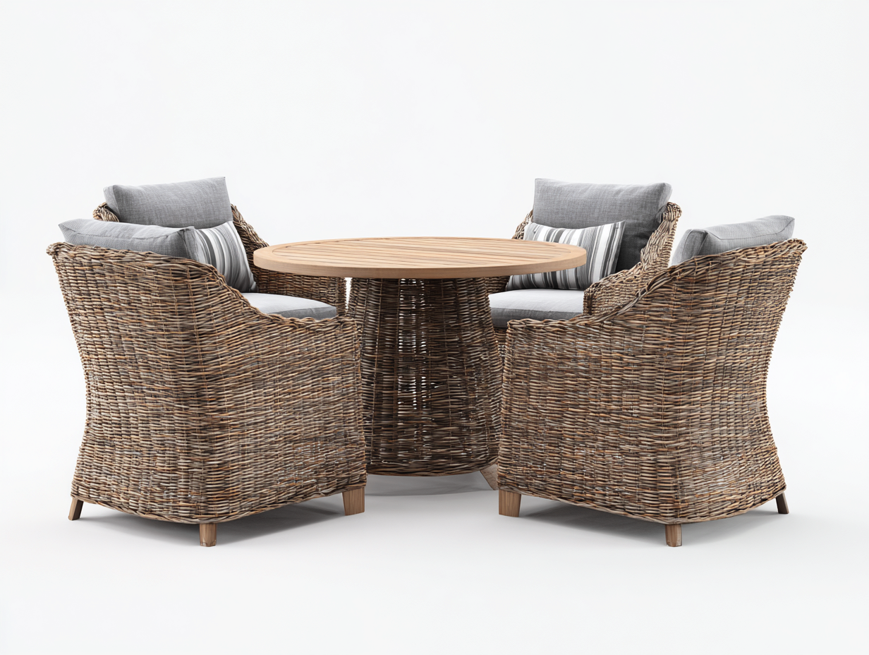 Garden Table and Chair Set 160×90×75 cm - grey - for garden