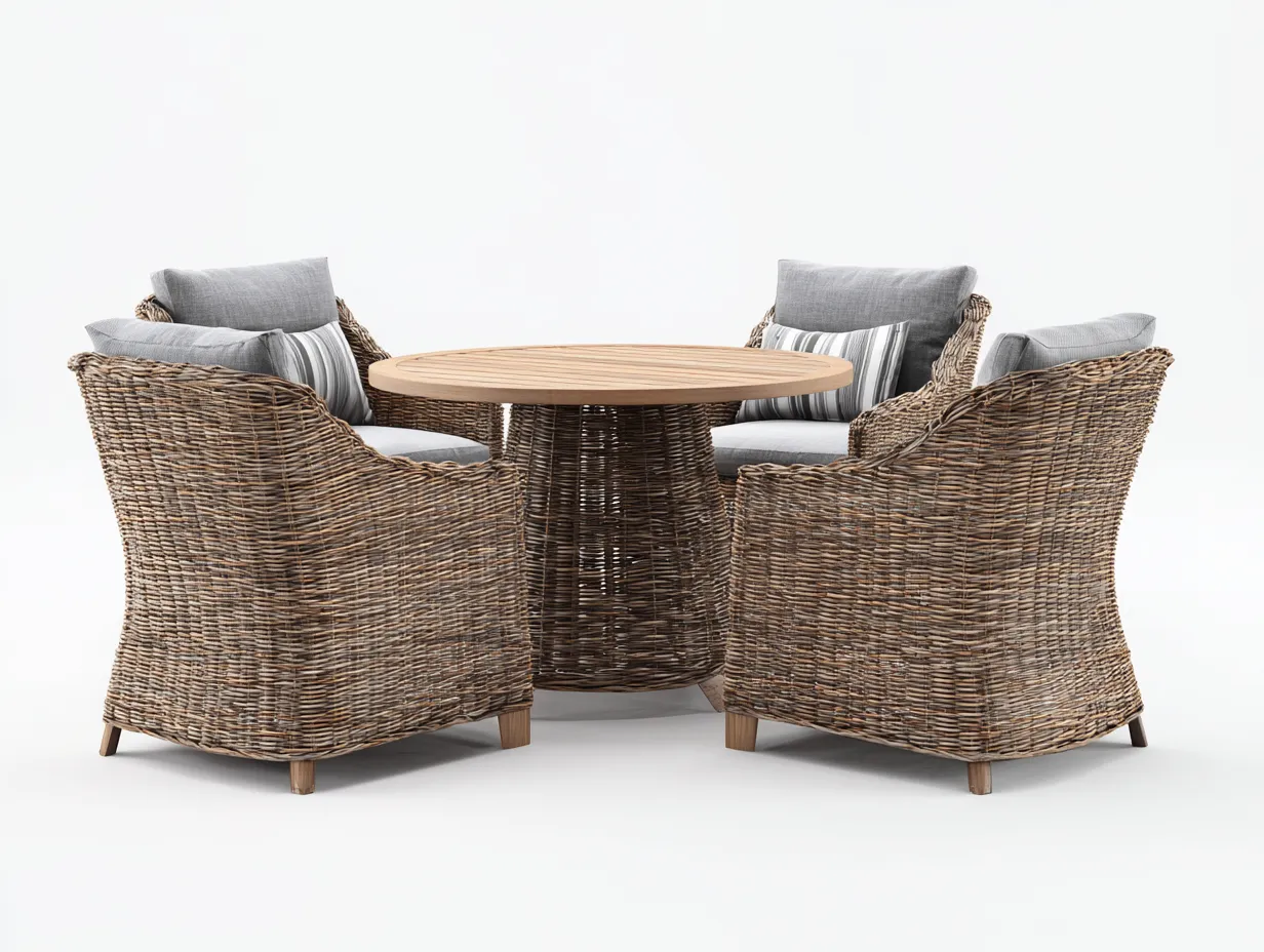 Garden Table and Chair Set 160×90×75 cm - grey - for garden