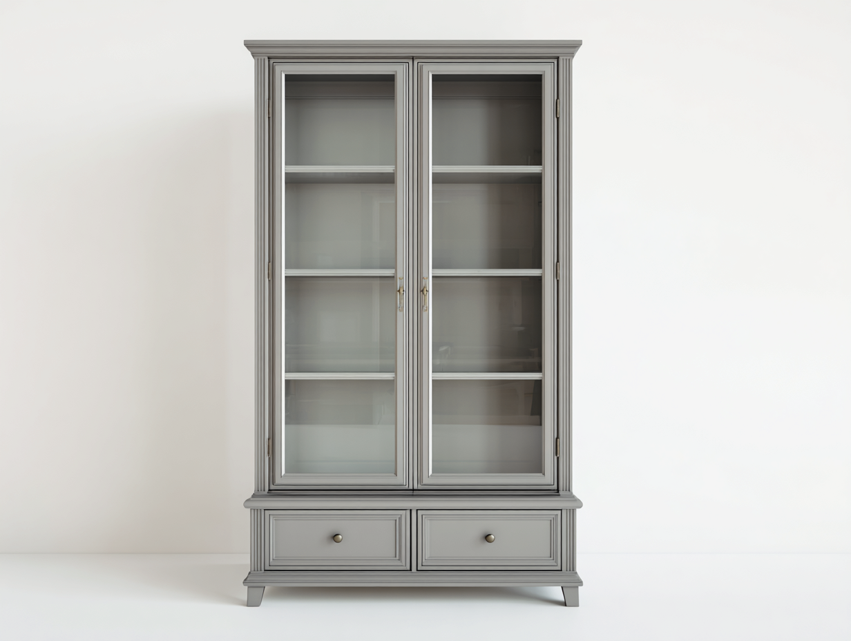 Display Cabinet 110×45×190 cm - Light grey - for indoor space