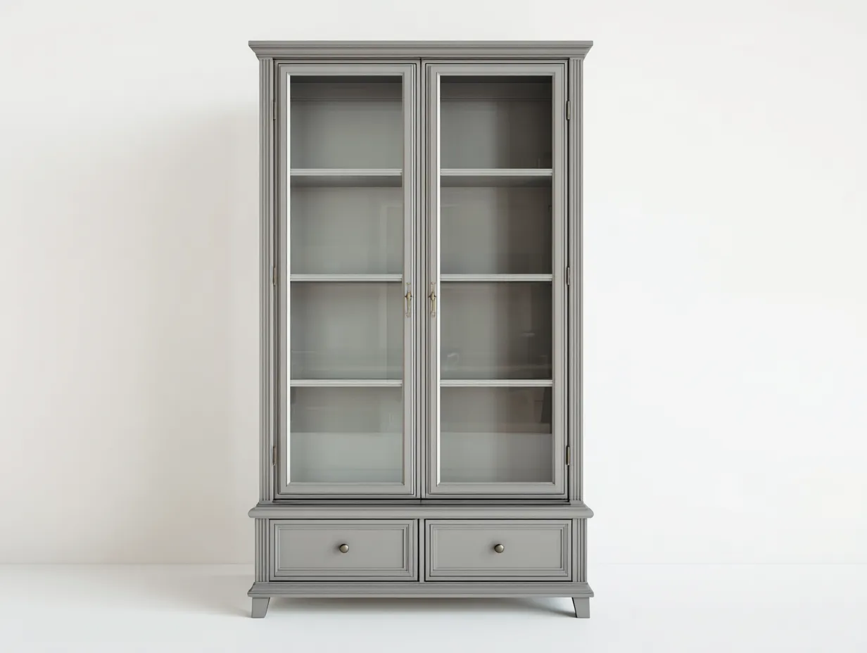 Display Cabinet 110×45×190 cm - Light grey - for indoor space