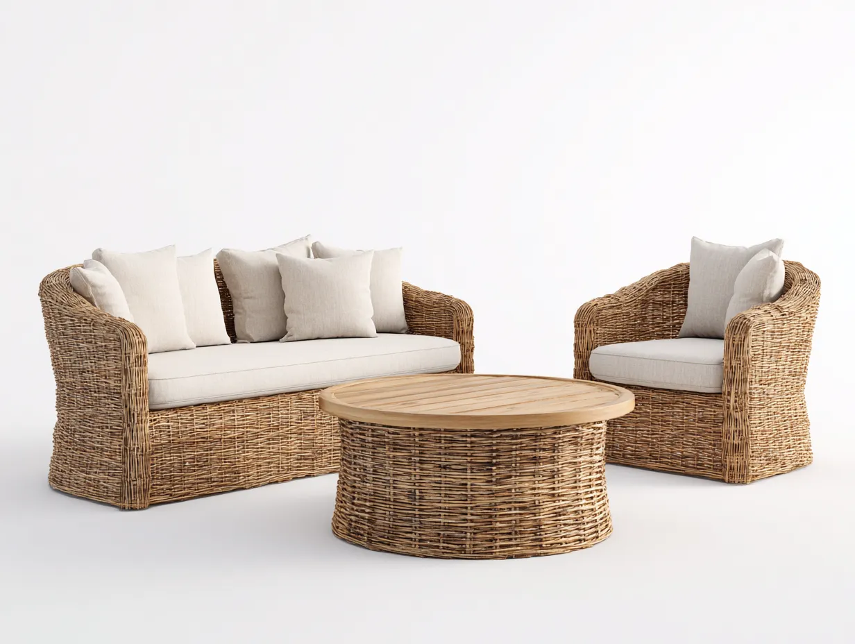 Garden Sofa Set 200×150×80 cm - beige - for garden