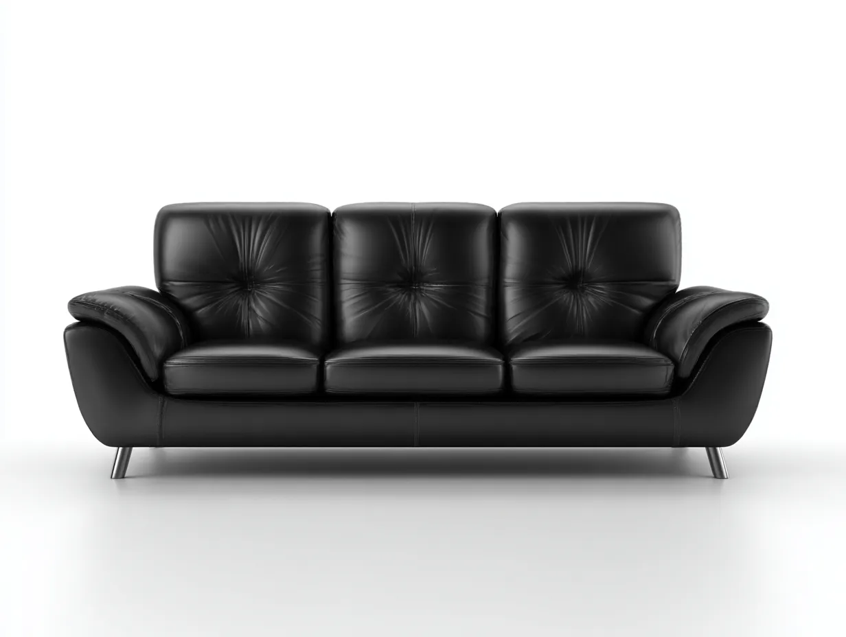 3 Seater Sofa 215×90×75 cm - Black - for living room