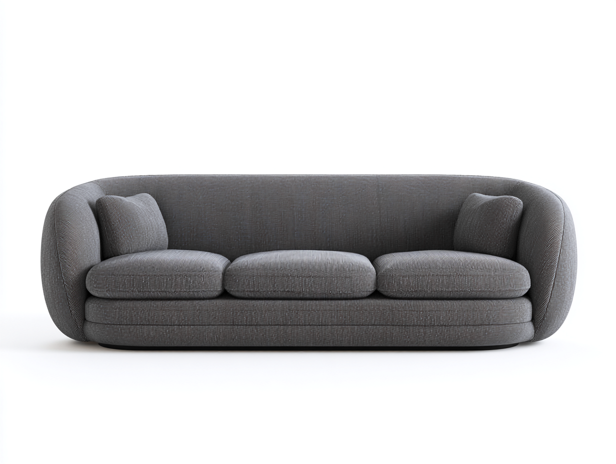 3 Seater Sofa 215×92×76 cm - Dark grey - for living room