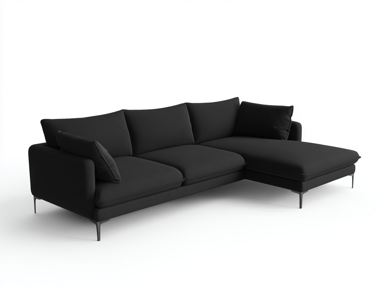 3 Seater Sofa 230×150×80 cm - Black - for living room