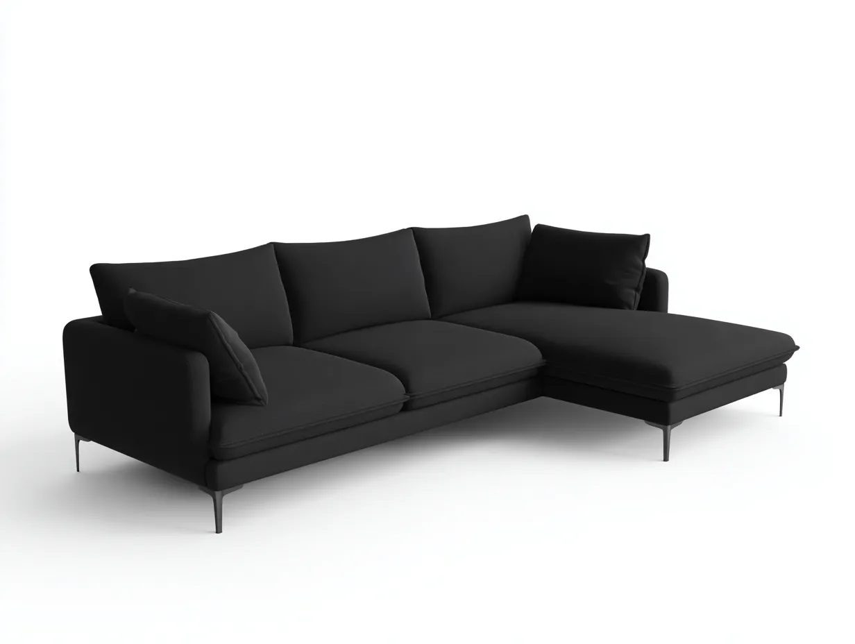 3 Seater Sofa 230×150×80 cm - Black - for living room