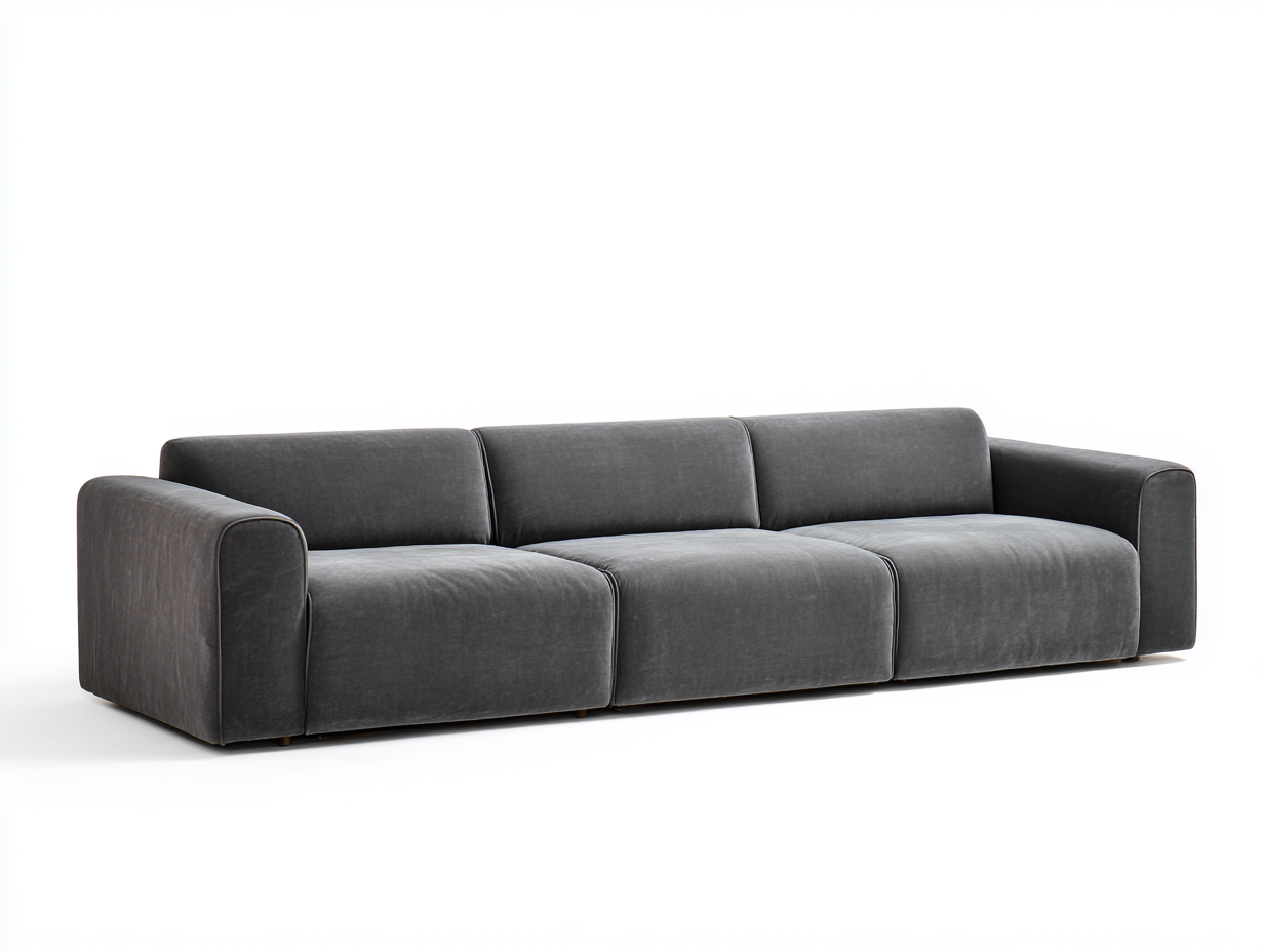 3 Seater Sofa 225×95×78 cm - Dark grey - for living room