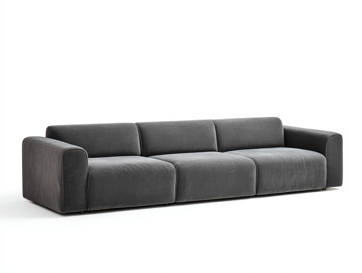3 Seater Sofa 225×95×78 cm - Dark grey - for living room