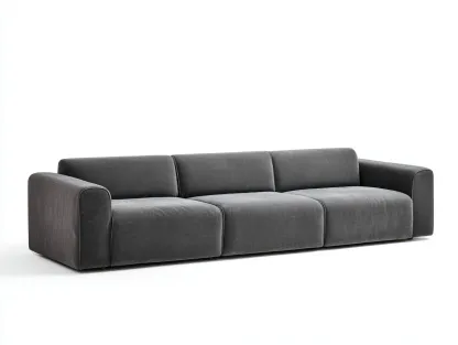 3 Seater Sofa 225×95×78 cm - Dark grey - for living room