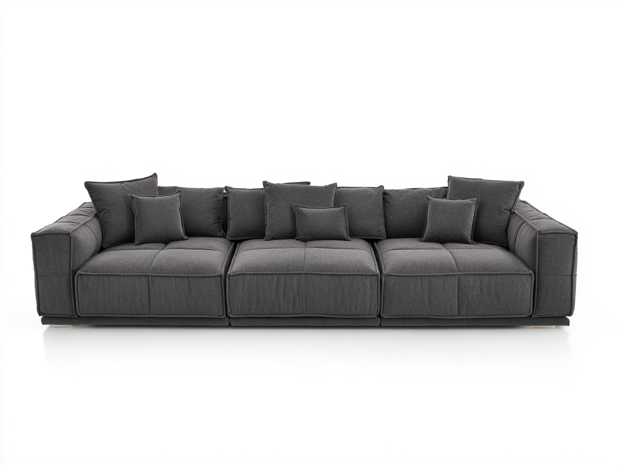 3 Seater Sofa 240×95×78 cm - Dark grey - for living room