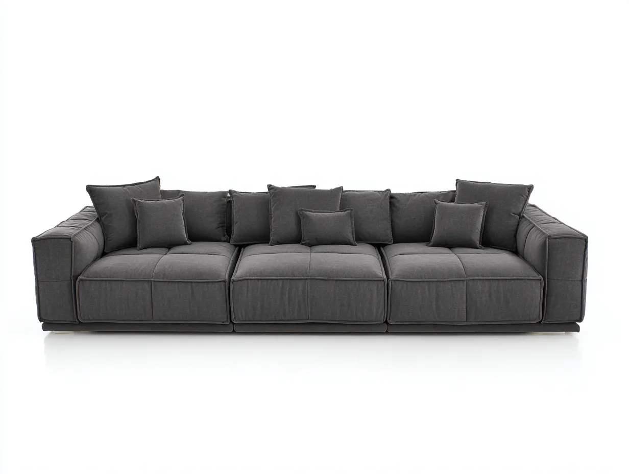 3 Seater Sofa 240×95×78 cm - Dark grey - for living room