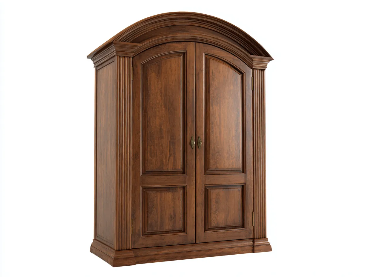 Wardrobe 140×60×210 cm - Dark wood - for bedroom