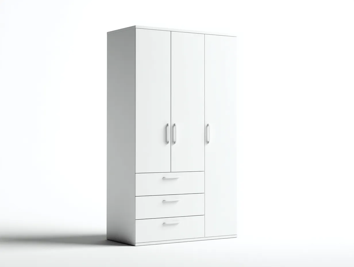 Wardrobe 160×55×195 cm - White - for bedroom
