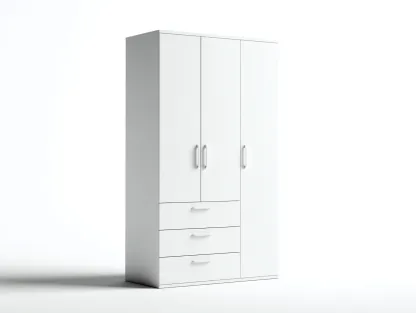 Wardrobe 160×55×195 cm - White - for bedroom
