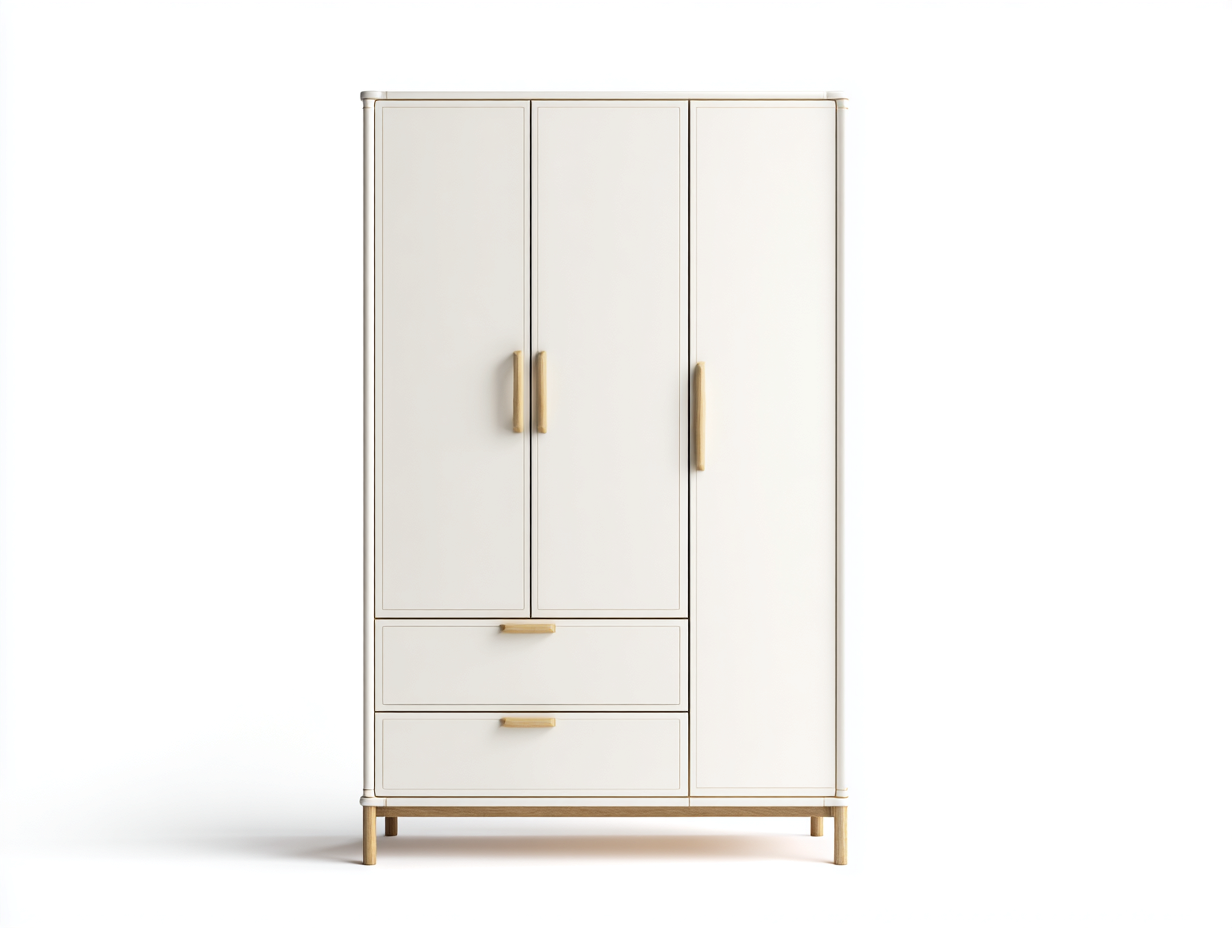 Wardrobe 180×60×200 cm - White and Oak - for bedroom