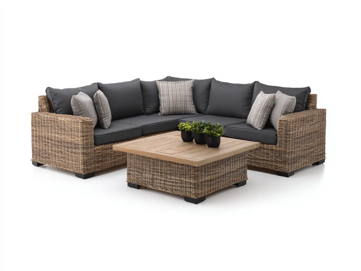 Corner Sofa Set 220×160×80 cm - grey - for garden