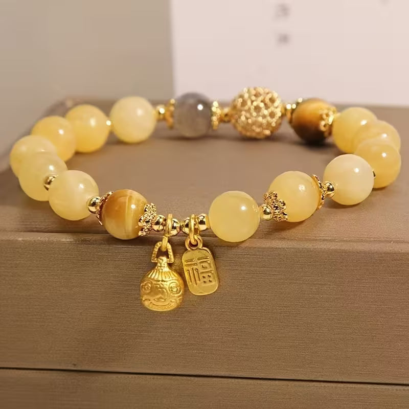 Yellow Crystal Bead Bracelet
