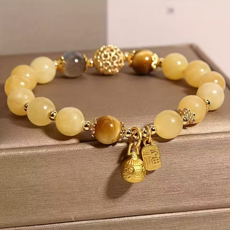 Yellow Crystal Bead Bracelet